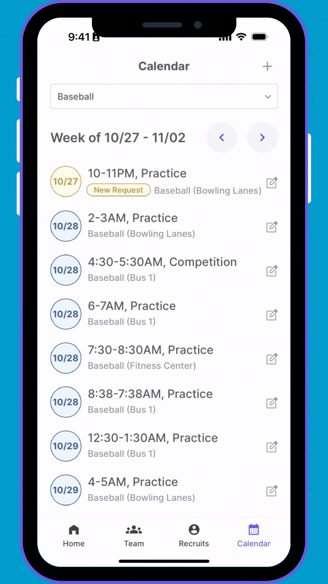 111 Calendar Page (Mobile ios) KB